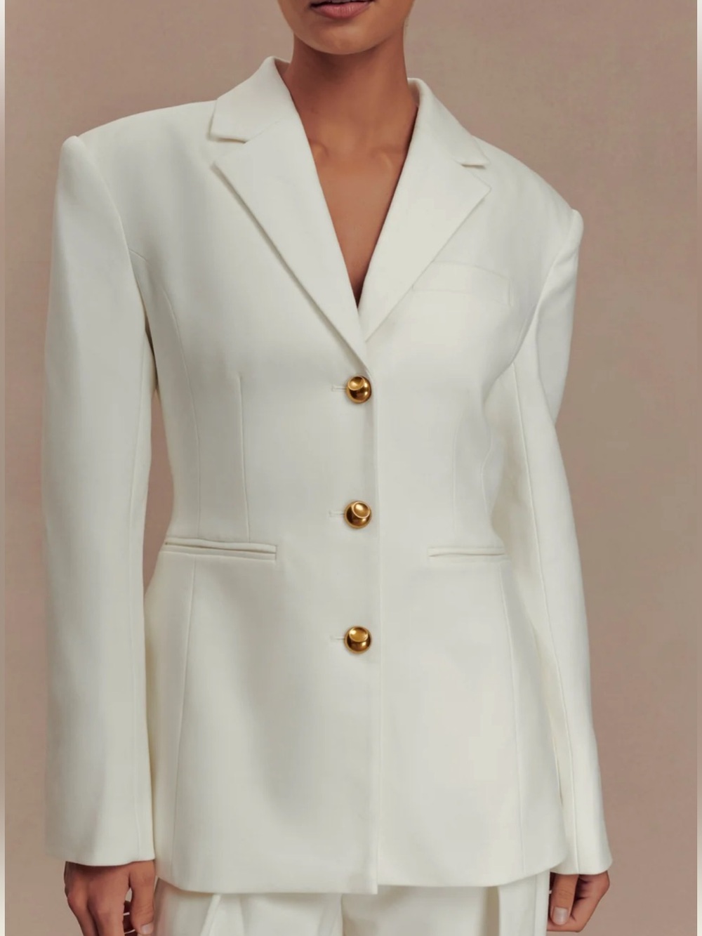 Meshki Cream Tailored Blazer